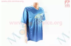 Футболка (Джерсі) для чоловіків L - (Polyester 100%), короткі рукави, вільний крій, синьо-чорна, НЕ оригінал, тип 2