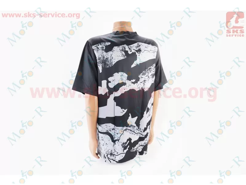 Фото 3 - Футболка (Джерси) для мужчин L - (Polyester 100%), короткие рукава, свободный крой, черно-серая, НЕ оригинал, тип 2