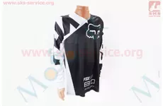 Футболка (Джерсі) для чоловіків M - (Polyester 100%), довгі рукави, вільний крій, біло-чорна, НЕ оригінал