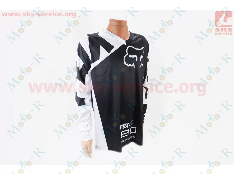 Фото 2 - Футболка (Джерси) для мужчин L - (Polyester 100%), длинные рукава, свободный крой, бело-черная, НЕ оригинал