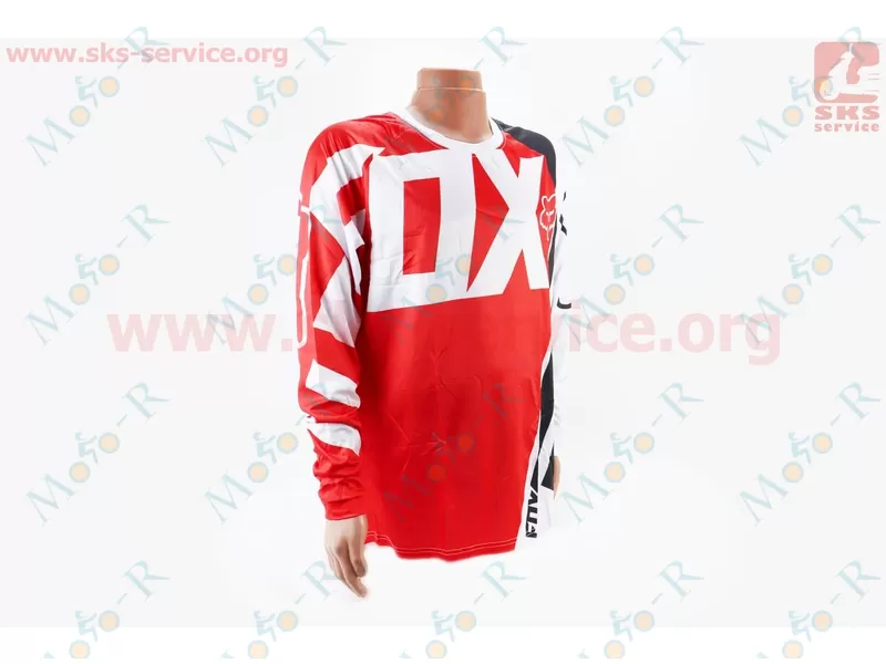 Фото 2 - Футболка (Джерси) для мужчин L - (Polyester 100%), длинные рукава, свободный крой, красно-бело-черная, НЕ оригинал