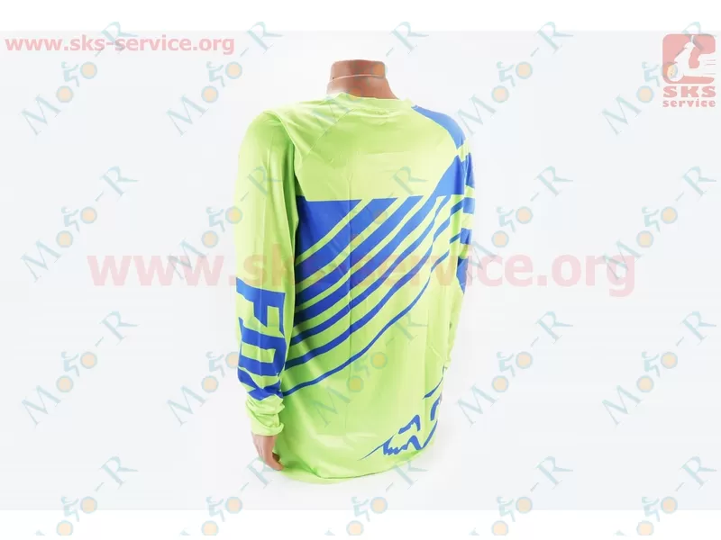 Фото 3 - Футболка (Джерси) для мужчин L - (Polyester 100%), длинные рукава, свободный крой, салатово-синяя, НЕ оригинал