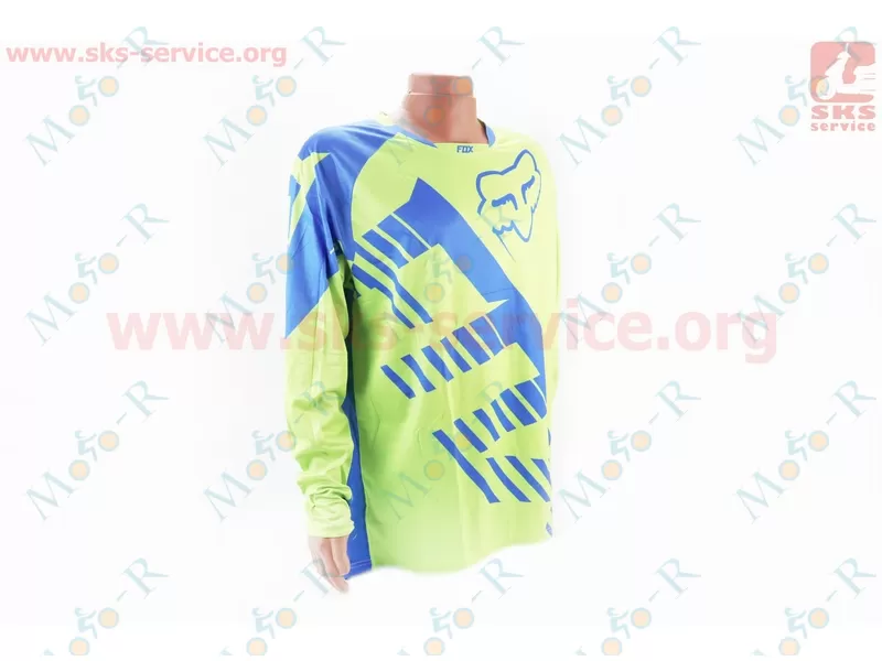 Фото 2 - Футболка (Джерси) для мужчин L - (Polyester 100%), длинные рукава, свободный крой, салатово-синяя, НЕ оригинал