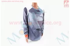Футболка (Джерсі) для чоловіків L - (Polyester 100%), довгі рукави, вільний крій, сіро-оранжево-біла, НЕ оригінал
