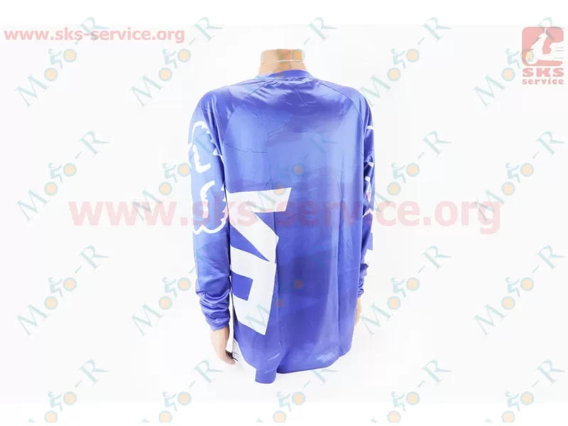 Фото 3 - Футболка (Джерси) для мужчин L - (Polyester 100%), длинные рукава, свободный крой, сине-белая, НЕ оригинал
