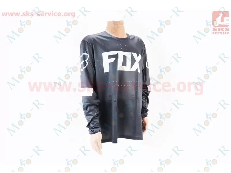 Фото 2 - Футболка (Джерси) для мужчин L - (Polyester 100%), длинные рукава, свободный крой, черно-белая, НЕ оригинал