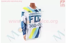 Футболка (Джерсі) для чоловіків XL - (Polyester 100%), довгі рукави, вільний крій, біло-синя, НЕ оригінал