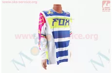 Футболка (Джерсі) для чоловіків XL - (Polyester 100%), довгі рукави, вільний крій, біло-синьо-салатова, НЕ оригінал