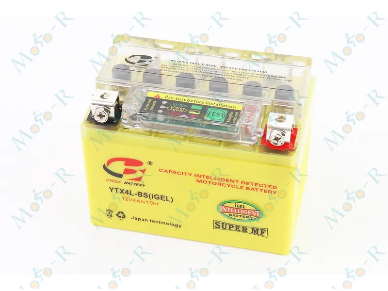 Фото 2 - Аккумулятор 12V4Ah YTX4L-BS GEL (L113*W70*H85mm), с ИНДИКАТОРОМ B-cycle