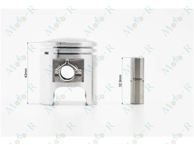 Фото 4 - Поршень к-кт 50cc 41мм STD (палец 10мм, H-43мм, h-16мм) 2Т-ЦЕПЬ