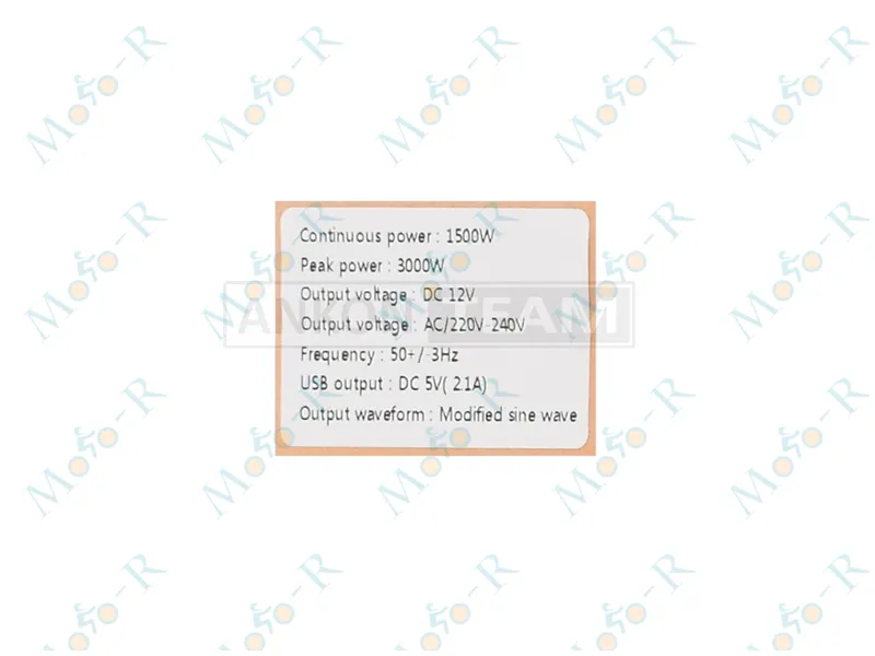 Фото 3 - Инвертор AC/DC‑12V/220V, 1500/3000W, 1хUSB 2.1А, одна розетка #ATPI‑11