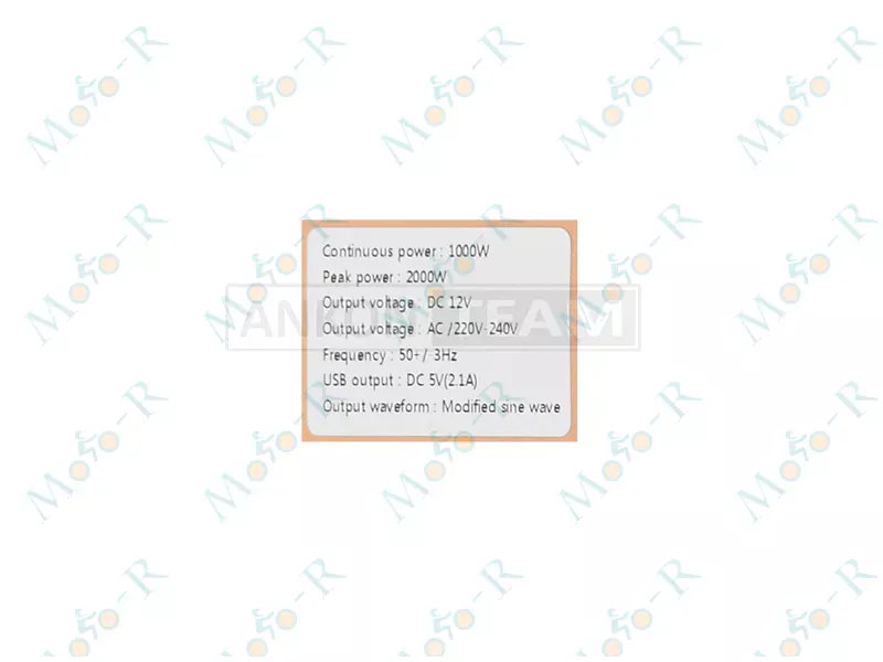 Фото 5 - Инвертор AC/DC‑12V/220V, 1000/2000W, 1хUSB 2.1А, одна розетка #ATPI‑10