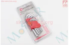 Набір Г-подібних ключів з отвором TORX (T10/T15/T20/T25/T27/T30/T40/T45/T50) CrV