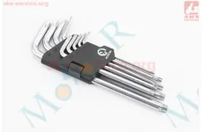 Набір Г-подібних ключів подовжених TORX (T10/T15/T20/T25/T27/T30/T40/T45/T50) CrV