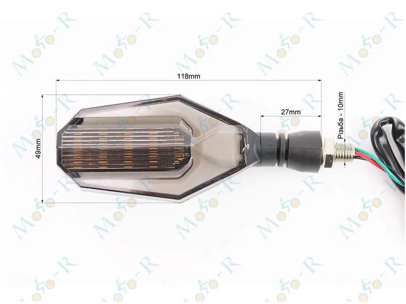 Фото 3 - Поворот діодний на гнучкій ніжці + стоп сигнал/габарит LED РОМБ