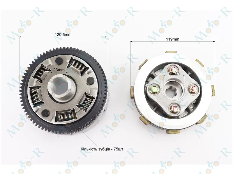 Фото 4 - BOXER BM/ВМX 150cc Сцепление, маховик в сборе (4 болта, маховик 75зуб.) 
