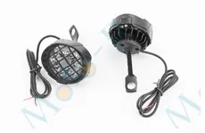 Фара додаткова світлодіодна вологозахисна з решіткою (67*57mm) - 6 LED з кріпленням під дзеркало, к-кт 2шт, ЧОРНИЙ