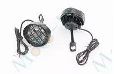 Фара додаткова світлодіодна вологозахисна з решіткою (67*57mm) - 6 LED з кріпленням під дзеркало, к-кт 2шт, ЧОРНИЙ