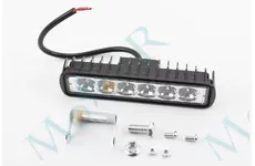 Фара додаткова світлодіодна вологозахисна - 6 LED з кріпленням, прямокутна 150*37мм