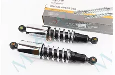 Амортизатор задній Мураха 345mm*d60mm (втулка 12mm / втулка 10mm) зі склянкою., хром к-кт 2шт