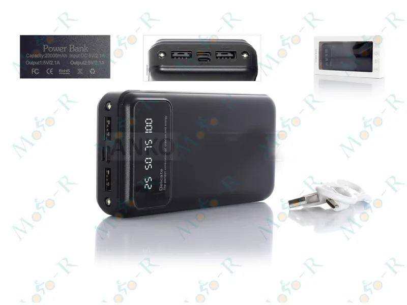 Фото 3 - Портативное зарядное устройство Power Bank 20000mAh USB/Type‑C + фонарик 2LED
