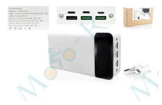 Портативний зарядний пристрій Power Bank 40000mAh USB/Type‑C 5,9,12V 3A +ліхтарик 2LED білий