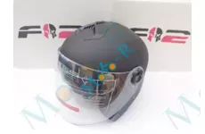 Шолом F2-707 відкритий + окуляри колір FLAT BLACK WITHOUT GRAPHICS, РОЗМІР (S 49-50 см)