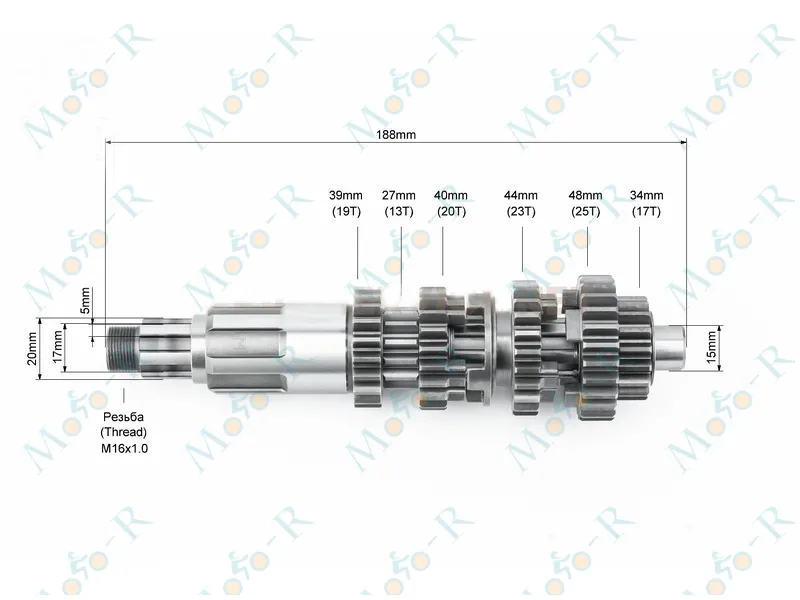 Фото 4 - Loncin LX200GY-3 Коробка передач (два вала с шестернями) оригинал