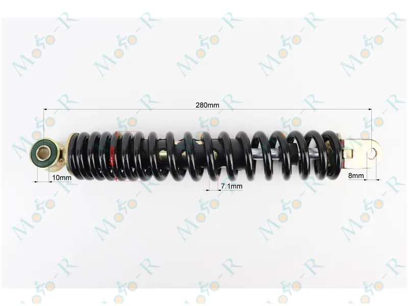 Фото 3 - Амортизатор задний GY6/Honda - 280мм*d43мм (втулка 10мм / вилка 8мм), черный JWBP
