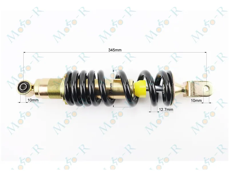 Фото 3 - Моноамортизатор Shineray XY250GY-6B 345мм*d73мм (втулка 10мм / вилка 10мм) регул., чорний