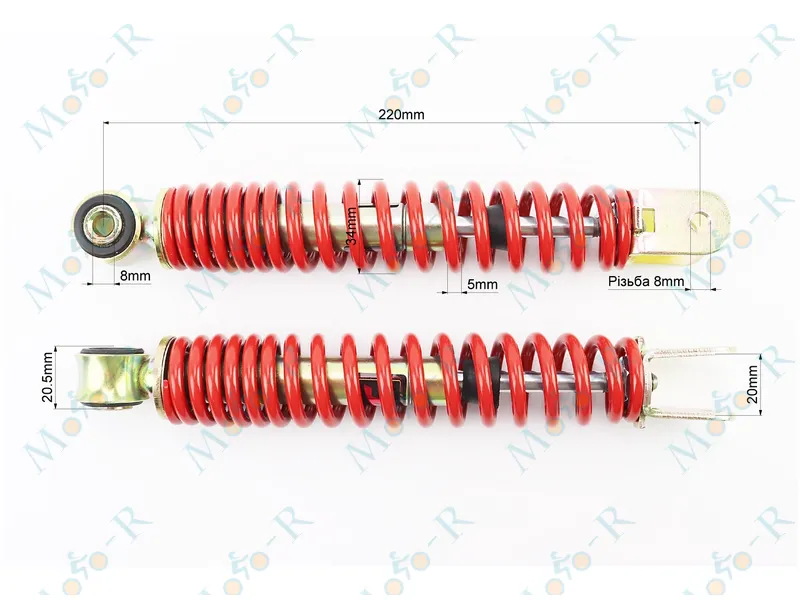 Фото 3 - Амортизатори передні (пара) Suzuki AD50 220mm, відкрита пружина  NAIDITE