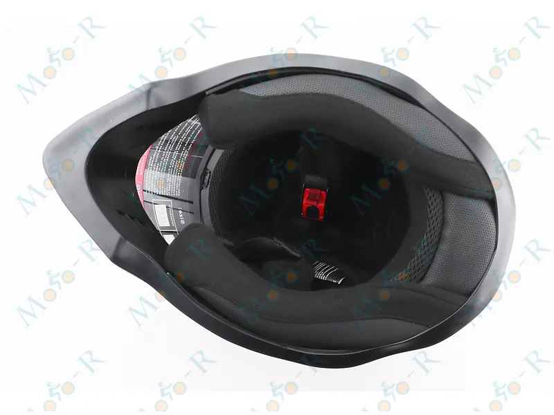 Фото 7 - Шлем кроссовый/эндуро/АТV со стеклом BLD-819-7 S (55-56см), ЧЕРНЫЙ/СЕРО-КРАСНЫЙ