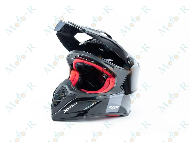 Фото 2 - Шлем кроссовый X CROSS (стандарт DOT/ECE) S (55-56см), М (57-58см) чёрно-красный