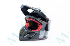 Шолом кросовий X CROSS (стандарт DOT/ECE) S (55-56см), М (57-58см) чорно-червоний