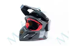 Шолом кросовий X CROSS (стандарт DOT/ECE) S (55-56см), М (57-58см) чорно-червоний