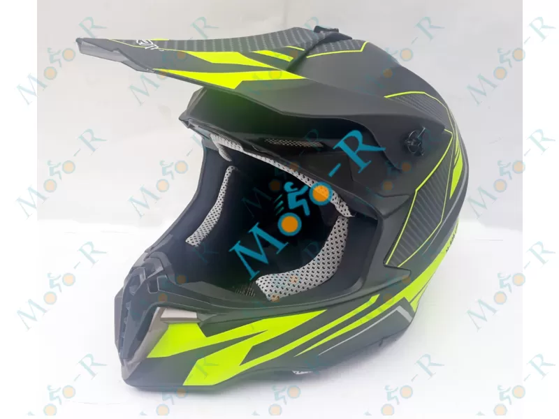 Фото 4 - Шлем OFF ROAD EX-806 DAZING ( КРОССОВЫЙ под очки) черно-зеленый матовый
