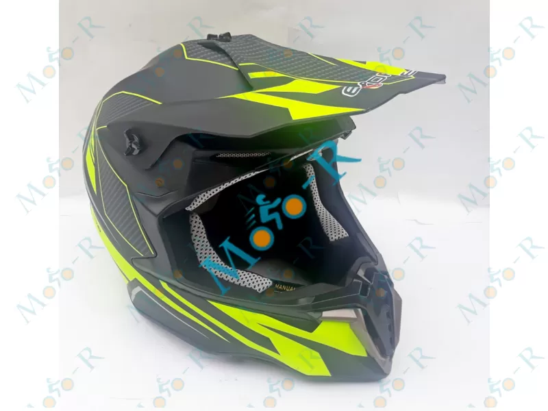 Фото 8 - Шлем OFF ROAD EX-806 DAZING ( КРОССОВЫЙ под очки) черно-зеленый матовый