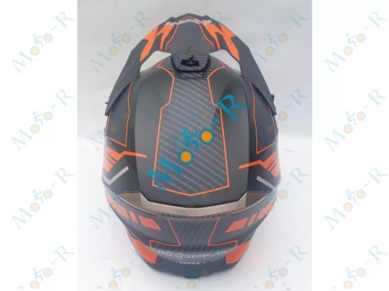 Фото 5 - Шлем OFF ROAD EX-806 DAZING ( КРОССОВЫЙ под очки) Оранжевый матовый (Размер XL (61-62 см))