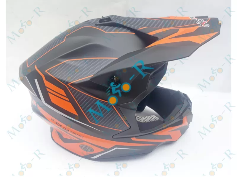 Фото 6 - Шлем OFF ROAD EX-806 DAZING ( КРОССОВЫЙ под очки) Оранжевый матовый (Размер XL (61-62 см))