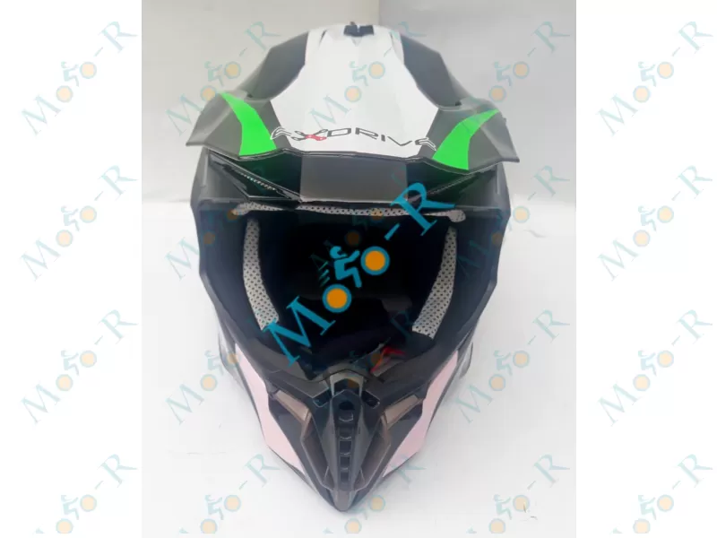 Фото 2 - Шлем OFF ROAD EX-806 STAR ( КРОССОВЫЙ под очки) салатовый мат