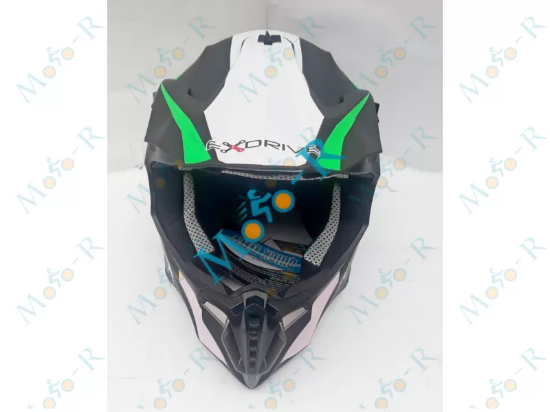 Фото 4 - Шлем OFF ROAD EX-806 STAR ( КРОССОВЫЙ под очки) салатовый мат