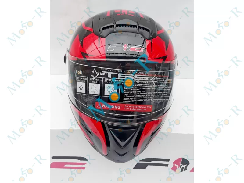 Фото 2 - Шлем F2-M61 Интеграл/фулл-фейс (full-face) с ОЧКАМИ цвет BLACK/RED, РАЗМЕР (S 55-56 см)