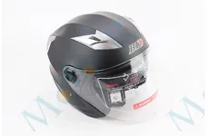 Шолом відкритий+відкидні окуляри BLD-708 М (57-58см), ЧОРНИЙ матовий