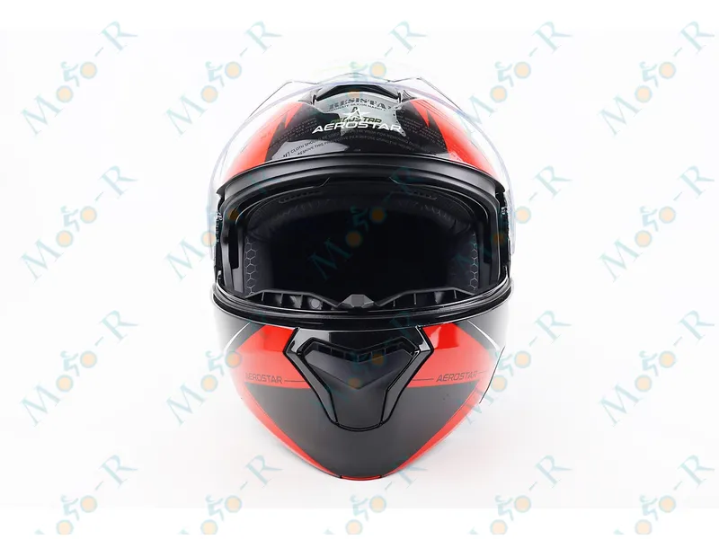 Фото 8 - Шлем модуляр, закрытый с откидным подбородком+откидные очки ELEVATE M, ЧЕРНЫЙ глянец с красно-серым рисунком