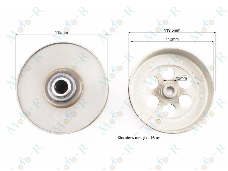 Фото 4 - Вариатор задний к-кт Yamaha JOG 5BM/4JP (3 колодки)