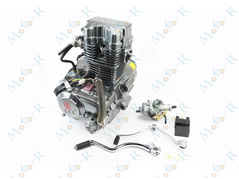 Фото 2 - Двигун мотоциклетний у зборі CGT-200cc + карбюратор + комутатор (водяне охолодження)