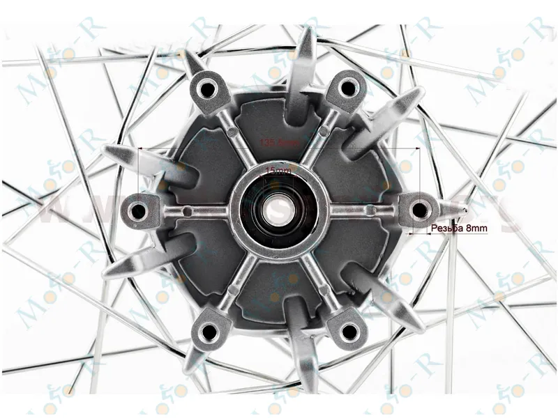 Фото 6 - Диск задний 18x2,15 X-CROSS под звезду hub=45 PCD6*136,под тормозной диск hub=90