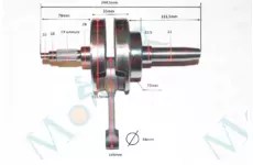 Коленвал в сборе CG250сс 244,5мм 18 палец