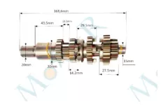 Первичный вал CG/CB 150/250cc 168,6 mm