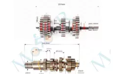 Коробка передач CG/CB 150/250cc (168,6mm, 157mm)